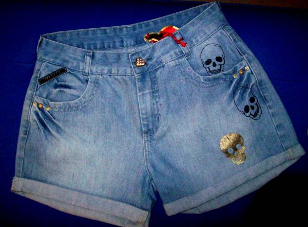 Short customizado caveira